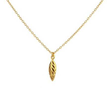 ARLIZI 1984 Ketting blaadje hanger - verguld - 44 cm
