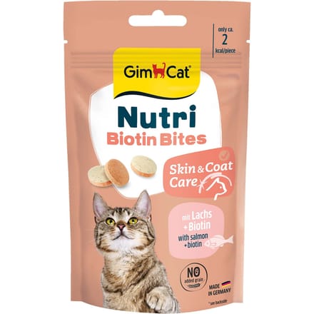 40g GimCat Nutri Biotin Bites met zalm kattensnacks