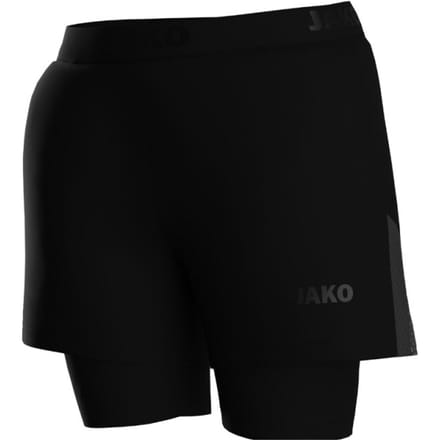 Jako Power 2-In-1 Short Dames - Zwart | Maat: 34