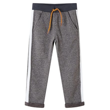 vidaXL Kinderjoggingbroek 104 gemêleerd donkergrijs