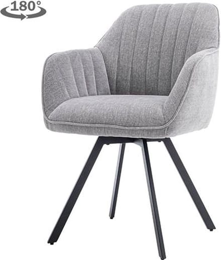 Tower living Bruno swivel armchair - fabric Nature 452 Blue grey