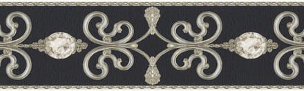KLASSIEKE BEHANGRAND (zelfklevend) - Zwart Zilver - AS Creation Only Borders