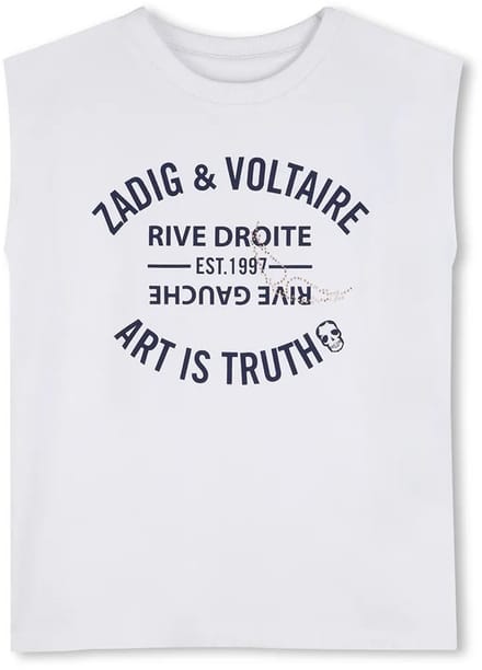 Zadig & Voltaire X60535 Mouwloos T-shirt Wit 8 Years Meisje