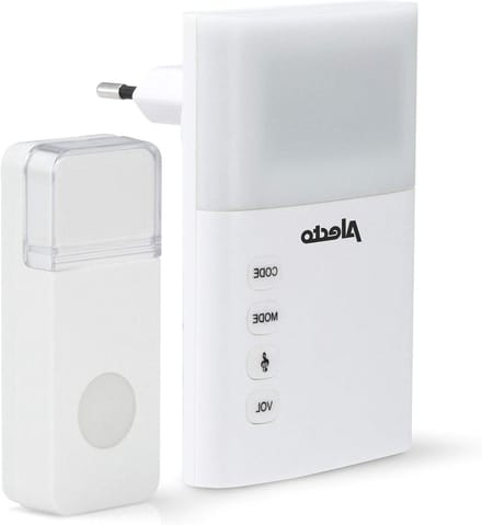 Draadloze Deurbel - Bel met Licht - Bezoek Melden - IP44 Waterdicht - 30 Meter Bereik - Wit