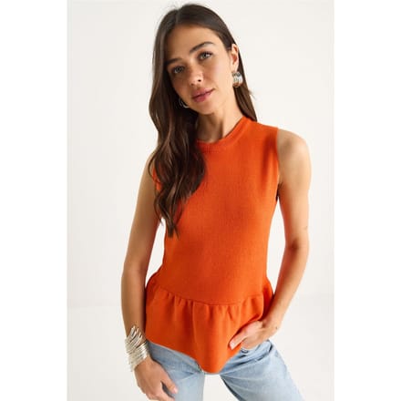 Gelaagde Breisel Crew Neck Shirt