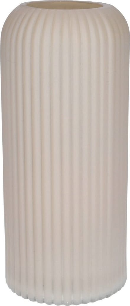 Bellatio Design Bloemenvaas - creme - matglas - 10 x 25 cm - vaas