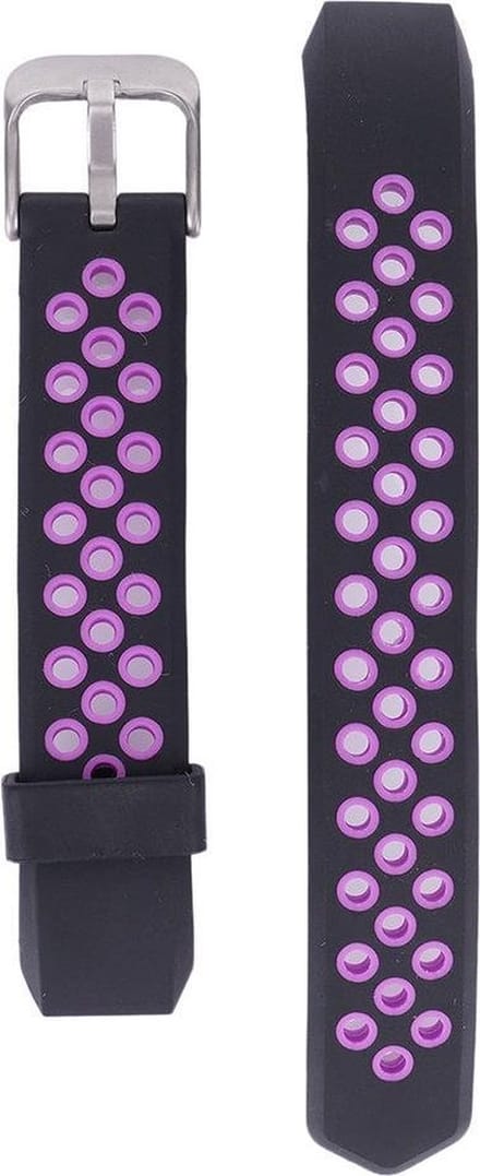 Shop4 - Fitbit Alta Bandje - Siliconen Paars Zwart