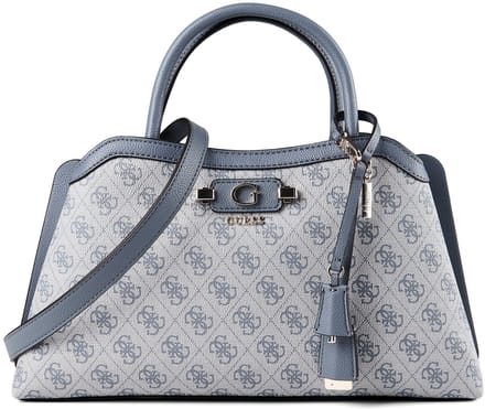 GUESS schoudertas handtas Lindsey Girlfriend Satchel Slate Logo blauwgrijs