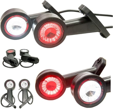 2 Stuks Rubber Markeringslichten 12V 24V Wit Rood voor Vrachtwagen Auto Aanhanger
