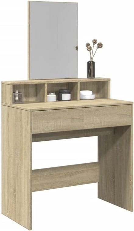 Kaptafel met Spiegel - Make-up Tafel in Sonoma Eiken - Ruime Make-up Station