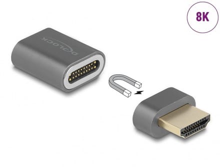 Delock 66684 HDMI Adapter [1x HDMI-stekker - 1x HDMI-bus] Grijs 0.03 m
