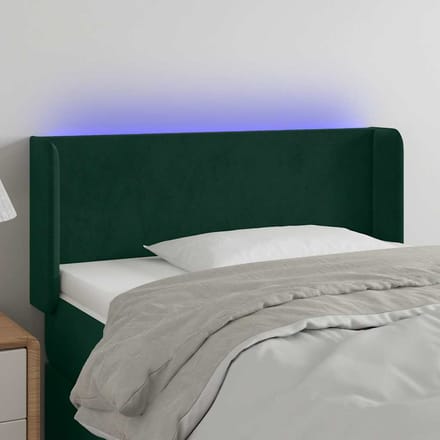 vidaXL - Hoofdbord - LED - 103x16x78/88 - cm - fluweel - donkergroen