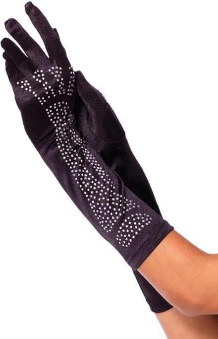 Rhinestone Bone Gloves