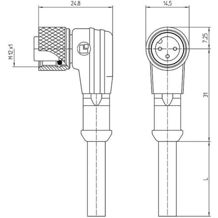 Lutronic 1121 Sensor/actuator connector, geassembleerd M12 Aantal polen (sensoren): 12 Koppeling, haaks 5.00 m 1 stuk(s)