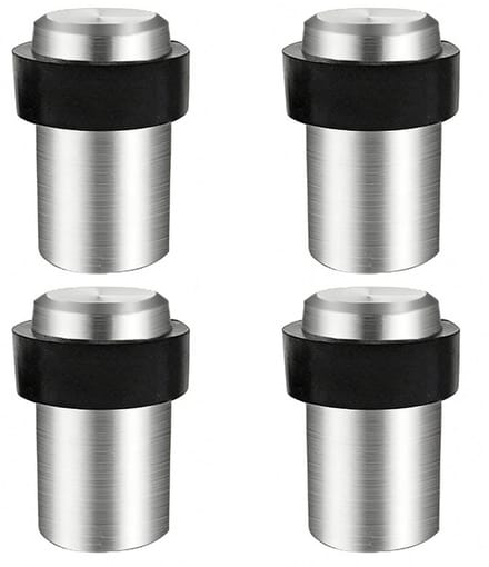Deurstopper accessoires - 32 mm diameter - 46 mm hoogte - Roestvrijstalen vloerdeurstopper - Inclusief schroeven en 3M-lijm - 4-pack-B