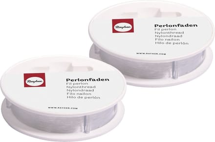 Rayher Nylon draad - 2x - wit - 0,15 mm - 50 m - hobby draad - sieraden maken - knutselen