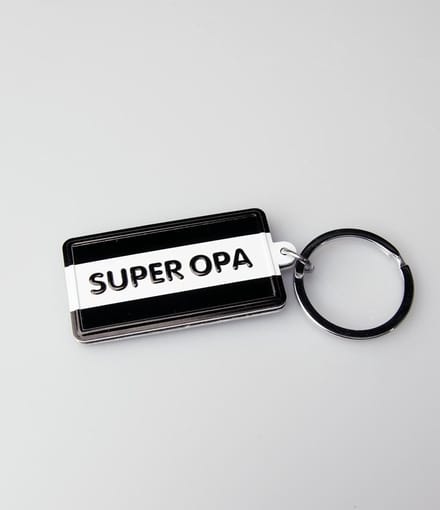 Paper Dreams Sleutelhanger Super Oma 13,5 X 4,5 Cm Zwart/wit