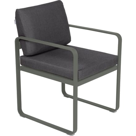 Fermob BELLEVIE fauteuil voor de eethoek - 48 rozemarijn mat - A3 grafietgrijs