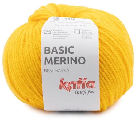Katia Basic Merino - 96 verkeersgeel - Wol/Acryl Garen
