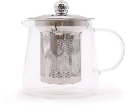 Glazen Theepot Met Infuser - Flesvorm - 350ml - 8.5x8.5cm