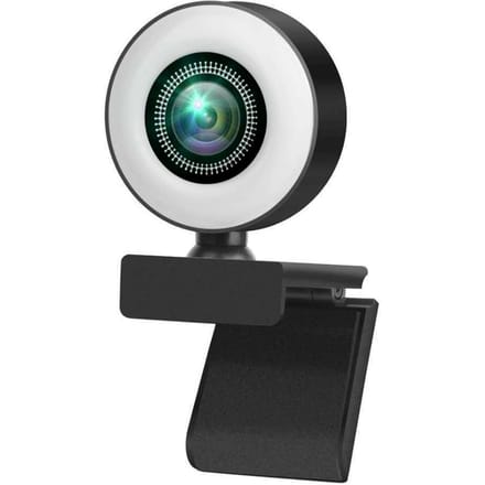 1080P-webcam met instelbare licht- en ruisonderdrukkende microfoons, USB-webcam voor online zwart