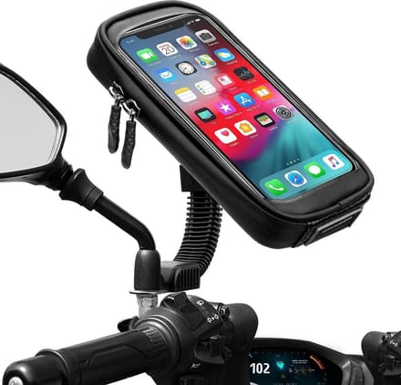 Phreeze - Telefoonhouder Motor - Motorhouder Telefoon - Spiegel - Waterdicht - Met opbergruimte - Ritssluiting - Verstelbaar - Universeel