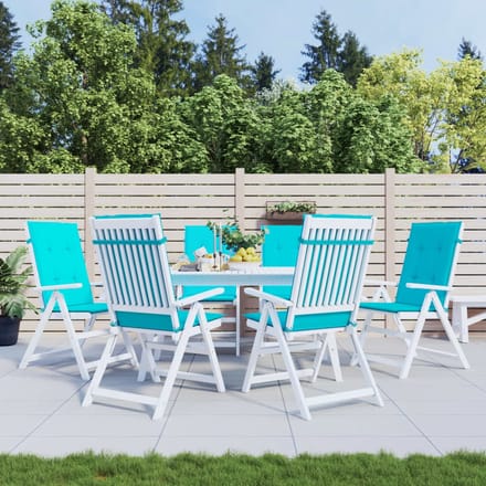 vidaXL - Stoelkussens - hoge - rugleuning - 6 - st - stof - turquoise