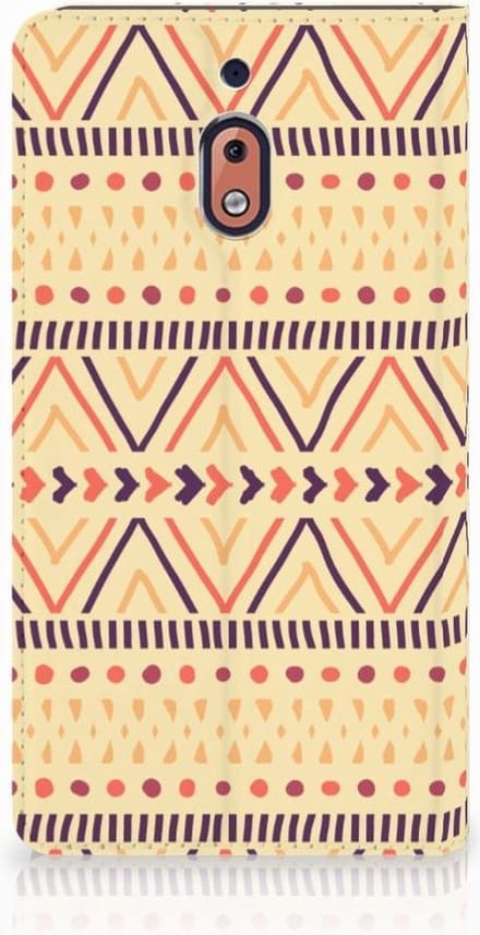 Nokia 2.1 2018 Hoesje met Magneet Aztec Yellow