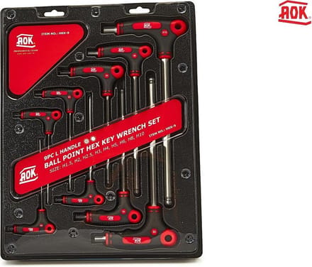 AOK 9 Delige Professionele T-Greep Inbusset Metrich