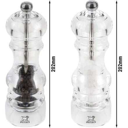 (6 stuks) PEUGEOT NANCY - Zout & Peper Molen - Acryl - Hoogte: 180mm transparant