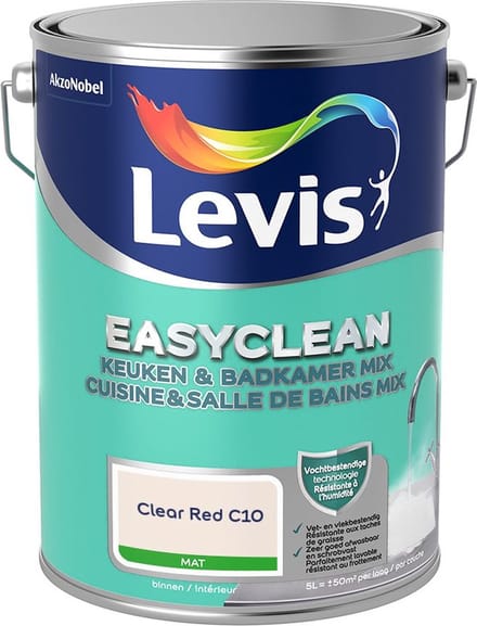 Levis - Easyclean Keuken & Badkamer Mix - Clear Red C10 - Mengverf - 5 L
