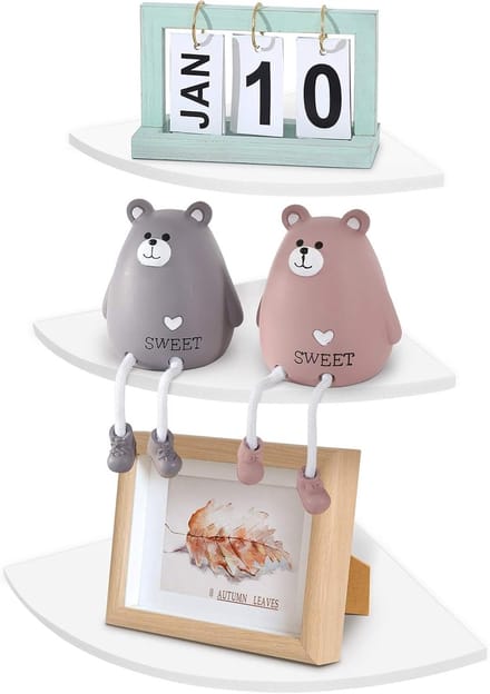 Badkamer hoekplank - Zwevende opberger - Ruimte benutten - Set van drie - 3 stuks 28cm