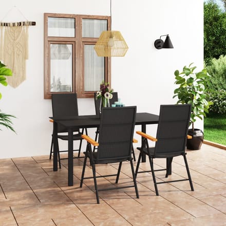 vidaXL - 5-delige - Tuinset - zwart - en - bruin
