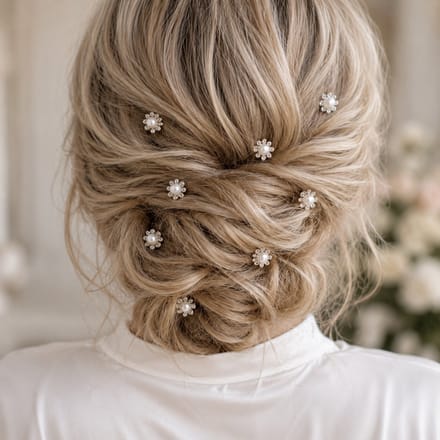 Haar in Stijl® Lulu 20 Bloem Haarspelden Zilver - Bruid Haaraccessoires