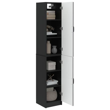 vidaXL - Kast - Set - 2 - st - Zwart - Bewerkt - hout