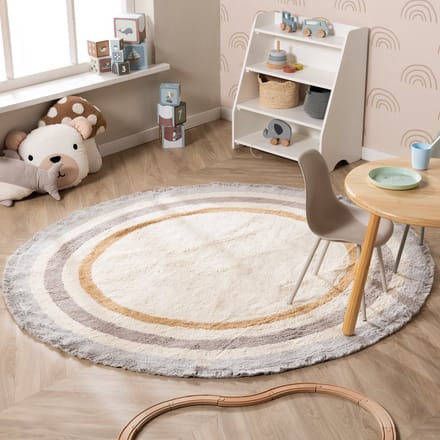 Little Olly Rond wasbaar kinderkleed - Milo Grijs | 100% katoen - Ø 80cm