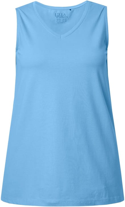 Ulla Popken - Dames - Top A-lijn V-hals mouwloos - Wolkenblauw - Maat 42+