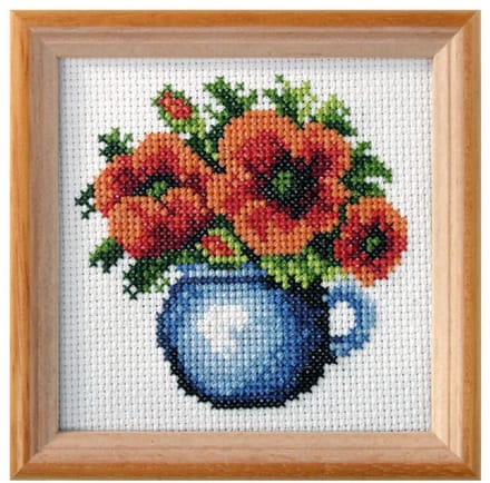 Borduurpakket - Kopje Met Bloemen - Orchidea