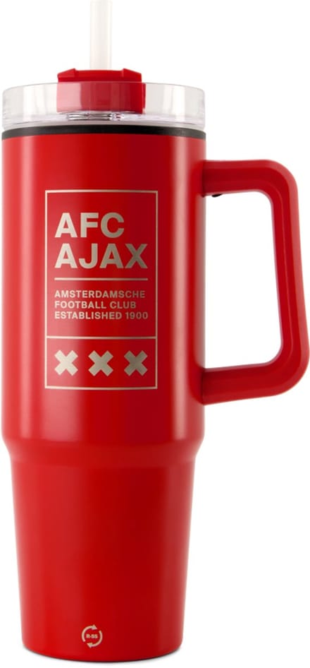 Ajax-drinkfles rood met rietje
