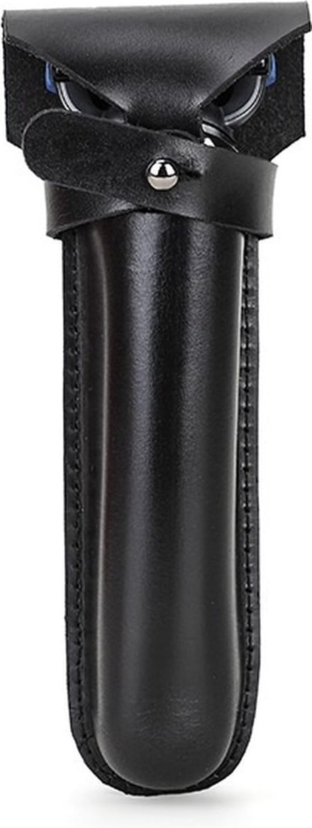 BUGOLINI Novacula – Leren Scheermes Houder - Retro Scheermes Houder - Echt Leder – Zwart