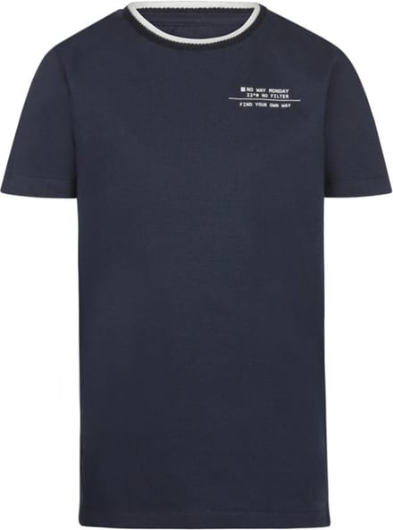 No Way Monday-Boys T-Shirt ss-Navy - Maat 134
