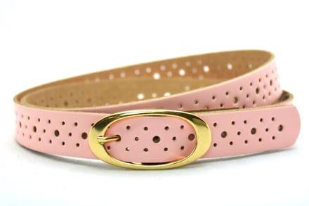 Geperforeerde Gaatjes riem pastel roze