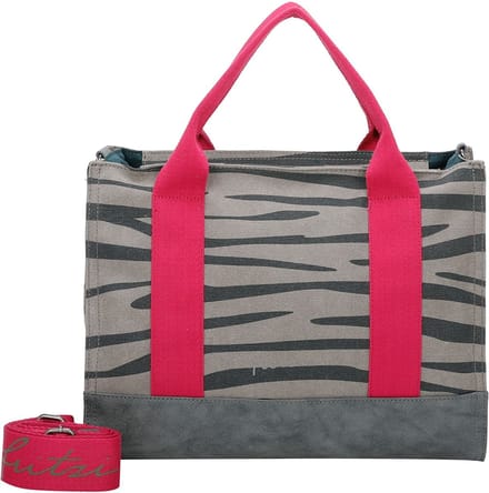 Fritzi aus Preußen Schoudertas Canvas Tote Bag Zebra Wild Grijs