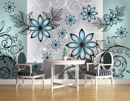 Flowers Floral Pattern Photo Wallcovering