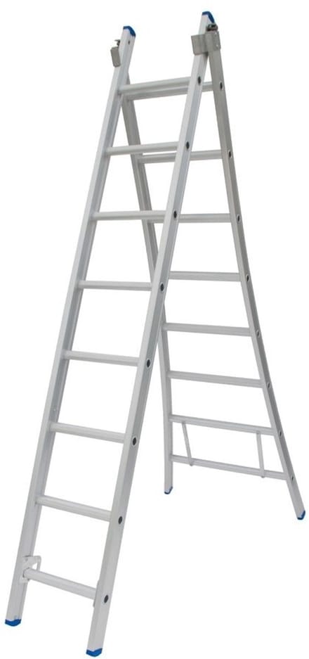 Solide 2-delige Uitgebogen Reformladder - 2x8 Sporten