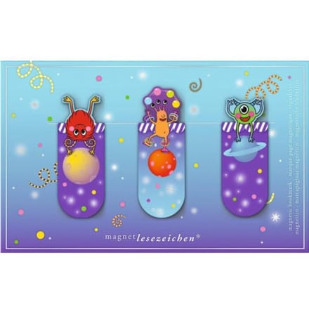 Magnetische boekenlegger - Monster - set van 3 - 2,1x5,5cm