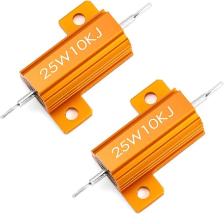 Draadgewonden Weerstand - Aluminium Schelp - Elektronica Projecten - 25W Vermogen - 10K Ohm