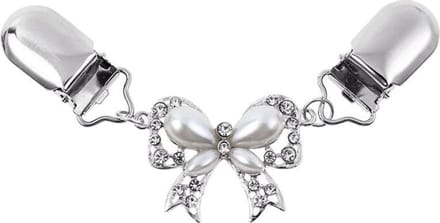 Fako Bijoux® - Vestsluiting - Vestclip - Sjaalspeld - Vestklem - Strik - Wit