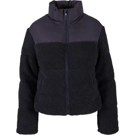 Urban Classics - Short Sherpa Mix Gewatteerd jack - S - Zwart/Zwart