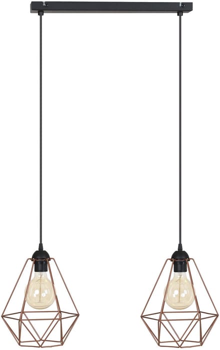 Light Home FUSION - Hanglamp - Koper Retro Stijl - 2 Lichtpunten - Verstelbare Hoogte